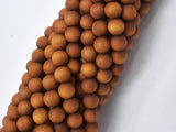 Matte Sandalwood Beads, 6mm(6.3mm) Round Beads-Wood-BeadXpert