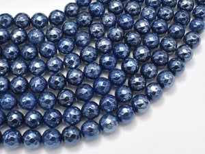Mystic Coated Blue Agate, 8mm Faceted Round, AB Coated-Agate: Round & Faceted-BeadXpert