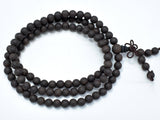 Matte Black Sandalwood Beads, 6mm(6.3mm) Round-Wood-BeadXpert