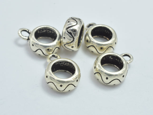 4pcs 925 Sterling Silver Bead Connector-Antique Silver, Filigree Rondelle, 7.8x4mm-Metal Findings & Charms-BeadXpert