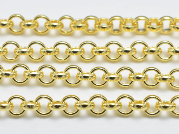 1foot 24K Gold Vermeil Rolo Chain, 925 Sterling Silver Chain, Rolo Chain, Round Chain, Jewelry Chain, 2mm-Metal Findings & Charms-BeadXpert