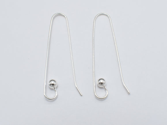 2pcs 925 Sterling Silver Earwire, Earring Hook-Metal Findings & Charms-BeadXpert