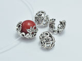 2pcs 925 Sterling Silver Bead Caps-Antique Silver, 8mm Flower Bead Caps-Metal Findings & Charms-BeadXpert