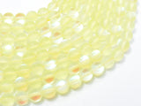 Matte Mystic Aura Quartz-Yellow, 8mm (8.5mm) Round-Gems: Round & Faceted-BeadXpert