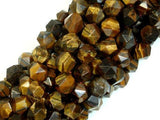 Tiger Eye, 8mm Star Cut Faceted Round-Gems: Round & Faceted-BeadXpert