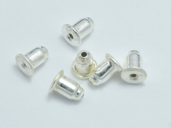 10pcs 925 Sterling Silver Ear Nuts, Bullet Ear Backs, Earring Stoppers, 4.2x5.2mm-BeadXpert