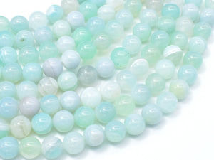 Banded Agate Beads, Striped Agate, Light Blue, 8mm Round Beads-Agate: Round & Faceted-BeadXpert