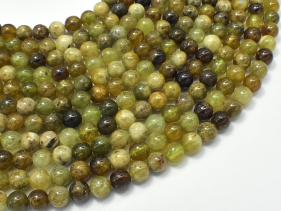 Green Garnet Beads, 6mm (6.3mm)-Gems: Round & Faceted-BeadXpert