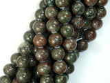 Red Green Garnet Beads, 10mm Round Beads-BeadXpert