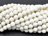 White Lava Beads, 8mm Round Beads, 14.5 Inch-Gems: Round & Faceted-BeadXpert