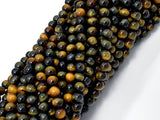 Blue / Yellow Tiger Eye, 4mm (4.3mm) Round Beads-Gems: Round & Faceted-BeadXpert