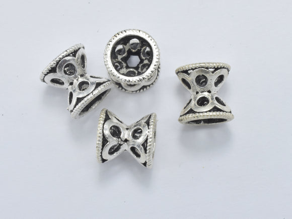 2pcs 925 Sterling Silver Double Bead Caps-Antique Silver, 7.5x7.5mm Bead Caps-Metal Findings & Charms-BeadXpert