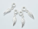 2pcs 925 Sterling Silver Charms, Connector, Angel Wings, 18x6mm-BeadXpert