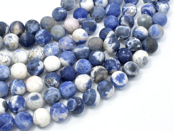 Matte Sodalite Beads, 10mm (10.5mm) Round Beads-Gems: Round & Faceted-BeadXpert