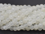 Selenite, Gypsum, 8mm (8.4mm), Round-BeadXpert