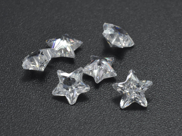 Cubic Zirconia Loose Gems - Faceted Star, 1piece-Cubic Zirconia-BeadXpert