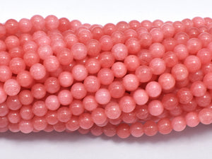 Malaysia Jade - Peach Pink, 4mm (4.5mm), Round-BeadXpert