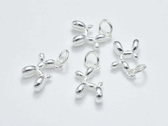 2pcs 925 Sterling Silver Charms, Dog Charms, 10x11mm-BeadXpert