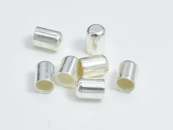 10pcs 925 Sterling Silver Cord End Cap, Without Loop and Hole, 4x2.9mm-BeadXpert