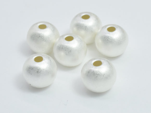 6pcs Matte 925 Sterling Silver Beads, 6mm Round Beads-Metal Findings & Charms-BeadXpert