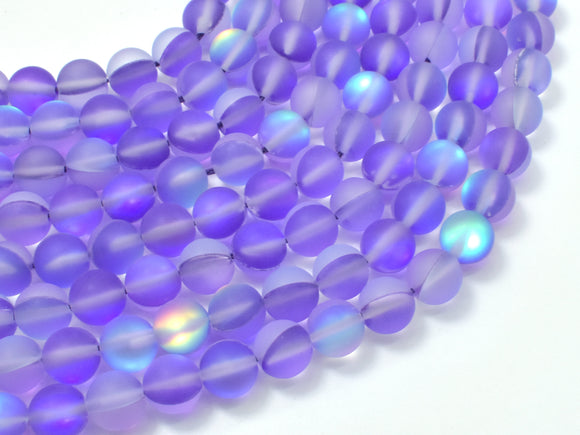 Matte Mystic Aura Quartz-Purple, 8mm Round-Gems: Round & Faceted-BeadXpert