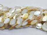 Mother of Pearl, MOP, White & Brown, 8x12mm Marquise-BeadXpert
