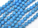 Howlite Turquoise Beads, Blue, 8mm Round Beads-Gems: Round & Faceted-BeadXpert