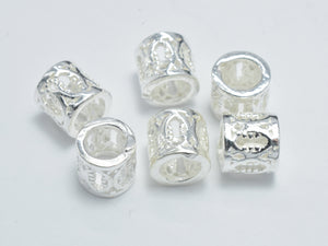 4pcs 925 Sterling Silver Beads, 5x4.8mm Tube Bead-Metal Findings & Charms-BeadXpert