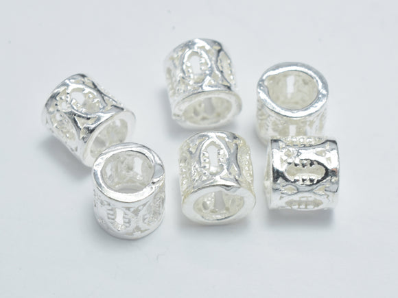 4pcs 925 Sterling Silver Beads, 5x4.8mm Tube Bead-Metal Findings & Charms-BeadXpert