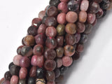 Rhodonite, 4mm Faceted Coin-Gems:Oval,Rectangle,Coin-BeadXpert