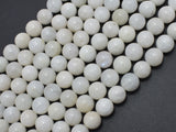 White Rainbow Moonstone Beads, 8mm Round-BeadXpert