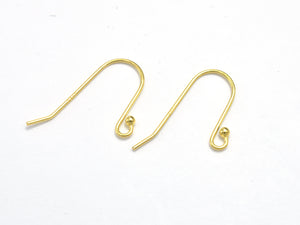 10pcs 24K Gold Vermeil Ear wire, Earring Hook, Fishhook, 925 Sterling Silver Earring Hook, 18x10mm-Metal Findings & Charms-BeadXpert