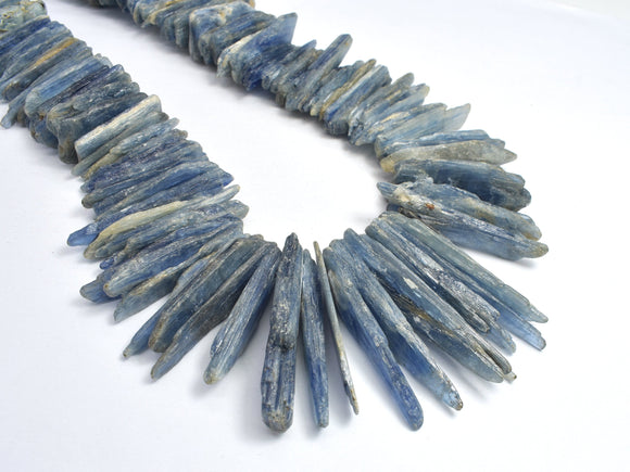 Blue Kyanite (7-12)x(16-48)mm Graduated Top Drilled Slice Stick-BeadXpert