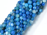 Banded Agate Beads, Striped Agate, Blue, 6mm Faceted Round-Agate: Round & Faceted-BeadXpert