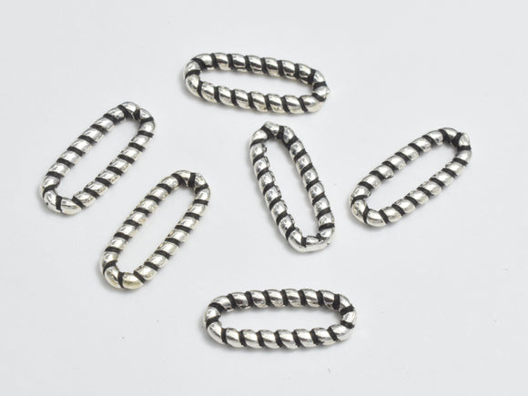 10pcs 925 Sterling Silver Link Connector - Antique Silver, Oval Link, 10x4.4mm-BeadXpert