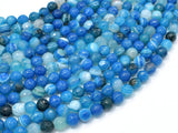 Banded Agate Beads, Striped Agate, Blue, 6mm Faceted Round-Agate: Round & Faceted-BeadXpert