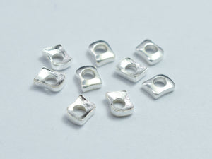 20pcs 925 Sterling Silver 3x3.8mm Curved Rectangle Spacer-BeadXpert
