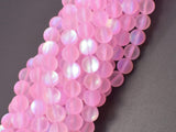 Matte Mystic Aura Quartz-Pink, 6mm (6.5mm) Round-Gems: Round & Faceted-BeadXpert