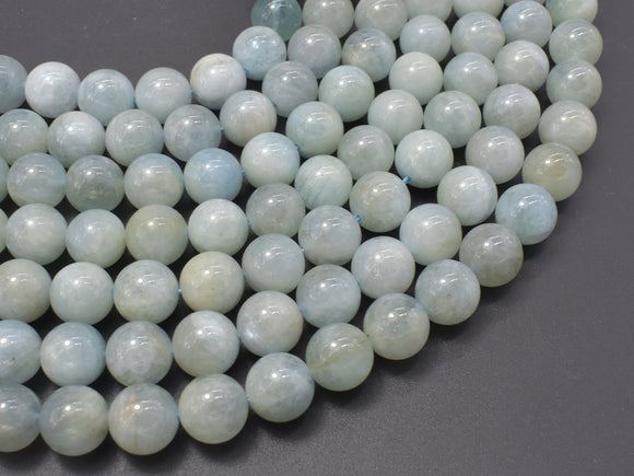 Aquamarine Beads, Round, 10mm-Gems: Round & Faceted-BeadXpert