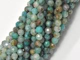 Natural Chrysocolla, 3.3-3.5mm Micro Faceted Round-Gems: Round & Faceted-BeadXpert