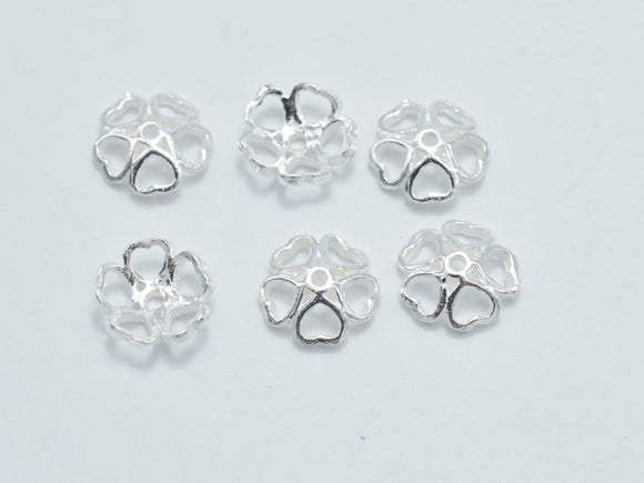 20pcs 925 Sterling Silver Bead Caps, 5.5x1.6mm Flower Bead Caps-Metal Findings & Charms-BeadXpert