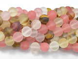 Matte Fire Cherry Quartz Beads, 10mm (10.5mm) Round-Gems: Round & Faceted-BeadXpert