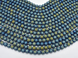 Druzy Agate Beads, Blue Gold Geode Beads, 6mm (6.4mm)-Gems: Round & Faceted-BeadXpert