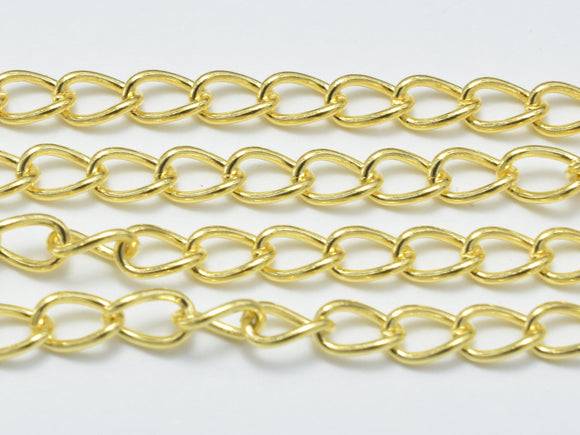 1foot 24K Gold Vermeil Curb Chain, 925 Sterling Silver Chain, Curb Chain, Jewelry Chain, 2x3mm-Metal Findings & Charms-BeadXpert