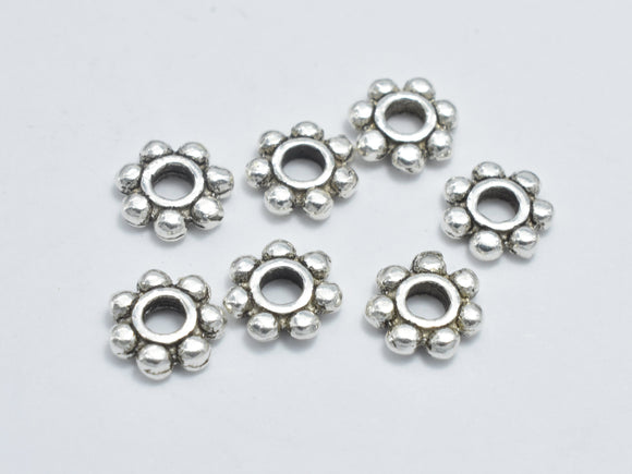 10pcs 5mm 925 Sterling Silver Spacers-Antique Silver, 5mm Daisy Spacer-Metal Findings & Charms-BeadXpert