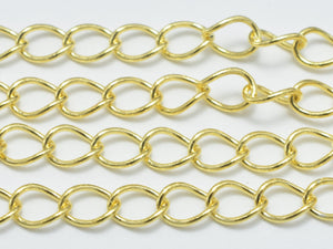 1foot 24K Gold Vermeil Curb Chain, 925 Sterling Silver Chain, Curb Chain, Jewelry Chain, 3x4mm-Metal Findings & Charms-BeadXpert
