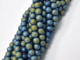 Druzy Agate Beads, Blue Gold Geode Beads, 6mm (6.4mm)-Gems: Round & Faceted-BeadXpert