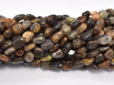 Black Sunstone, 7x9mm, Nugget Beads, 15.5 Inch-BeadXpert