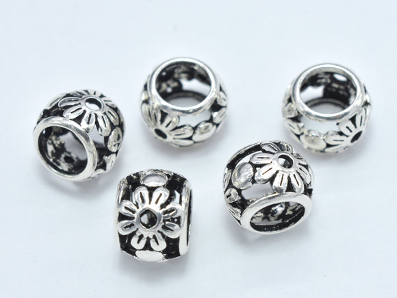 2pcs 925 Sterling Silver Beads, Big Hole Rondelle Spacer-Metal Findings & Charms-BeadXpert