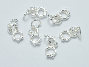 4pcs 925 Sterling Silver Charms, Bunny Charm, Rabbit Charm, 9.6x6mm-BeadXpert